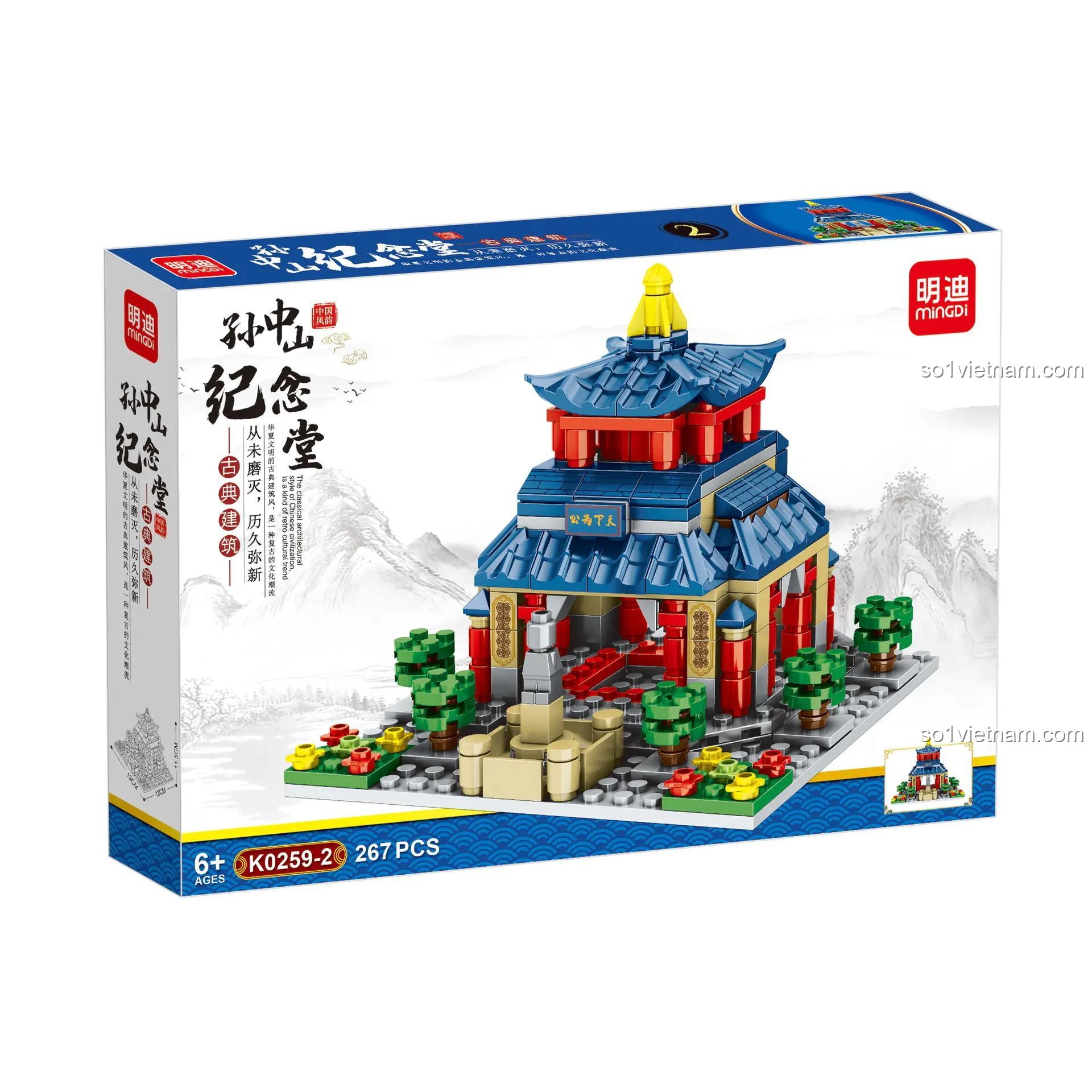 Hộp bộ lắp ghép Tượng Đài Tôn Trung Sơn MinGDi K0259, đồ chơi xây dựng di sản văn hóa Trung Hoa cho bé 6 tuổi, giá tốt