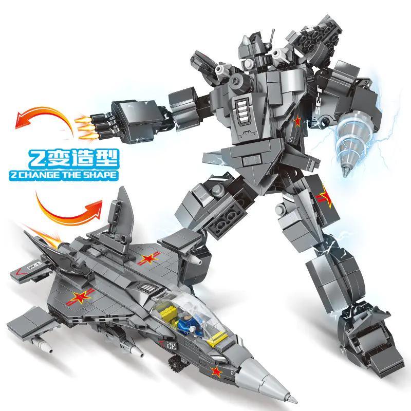 Bộ lắp ghép Máy bay chiến đấu J-35 Biến Hình Robot Mingdi K0319, đồ chơi lắp ráp biến hình linh hoạt cho bé trai 6 tuổi, mô hình robot chiến đấu giá tốt.