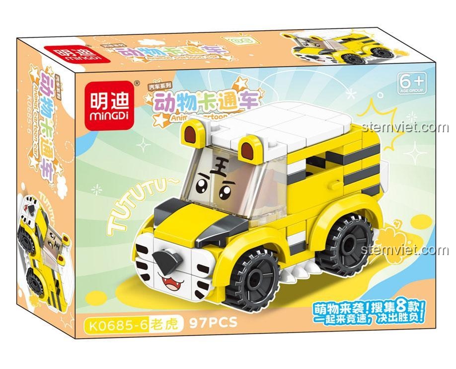 Hộp đồ chơi lắp ráp Mingdi K0685-6 Xe Hổ, bộ lắp ghép 97 mảnh, đồ chơi phát triển IQ cho bé 6 tuổi.