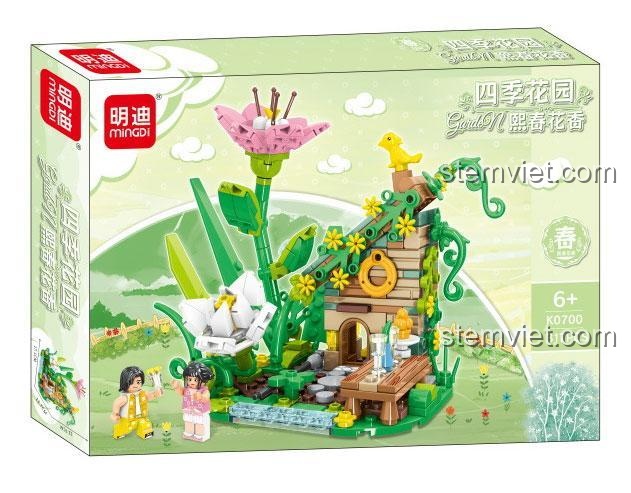Đồ chơi lắp ráp Mingdi K0700 mẫu Hoa Ngữ Xuân Ấm, 317 mảnh ghép, cho bé gái 6 tuổi, phát triển tư duy.