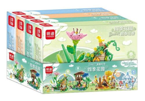 Bộ đồ chơi lắp ráp Vườn Bốn Mùa Mingdi K0700 1244 mảnh ghép, phù hợp bé gái 6 tuổi, giá tốt, hộp lớn 4 kiểu mùa xuân hạ thu đông