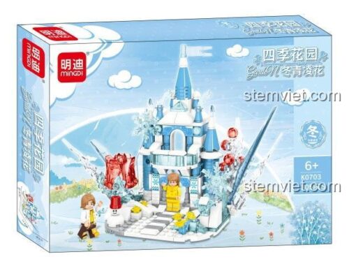 Mô hình lắp ráp Vườn Bốn Mùa Mingdi K0703 305 chi tiết, kiểu mùa đông, cho bé gái 6 tuổi, chất lượng cao