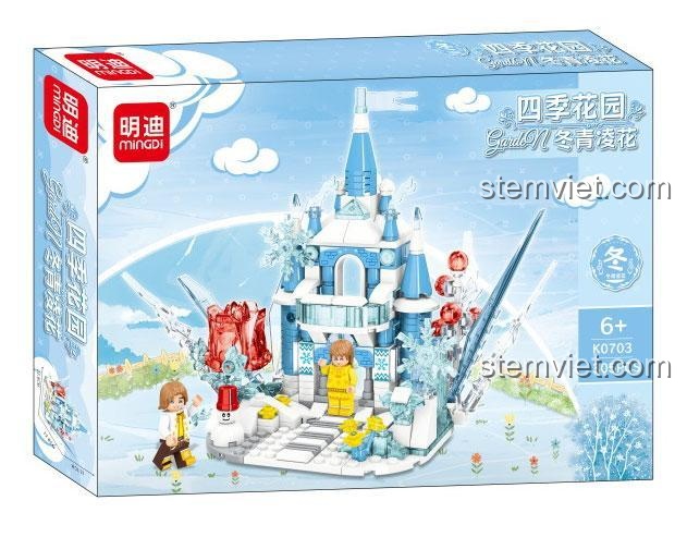 Mô hình lắp ráp Vườn Bốn Mùa Mingdi K0703 305 chi tiết, kiểu mùa đông, cho bé gái 6 tuổi, chất lượng cao