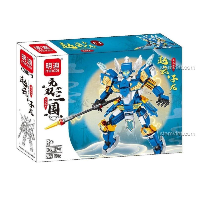 Hộp đồ chơi mô hình Robot Mã Siêu K0907-4, mảnh ghép cuối cùng trong bộ sưu tập 4 Robot Mecha Tam Quốc của MINGDI.
