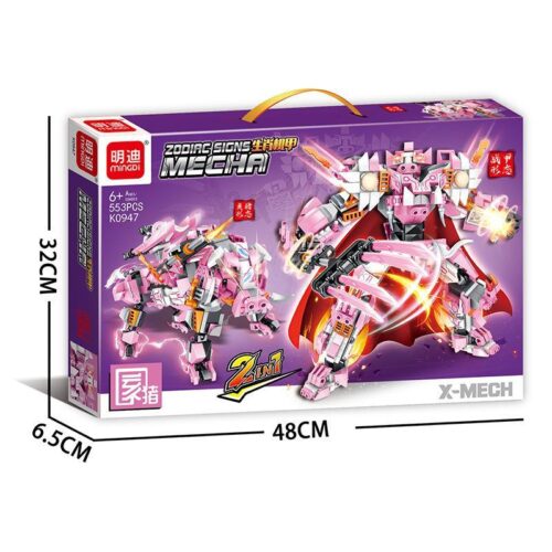 Bộ lắp ghép Mingdi K0947 Robot Giáp Heo Hoàng Đạo 553 mảnh cho bé trai 6 tuổi, mô hình 2 trong 1 giá tốt