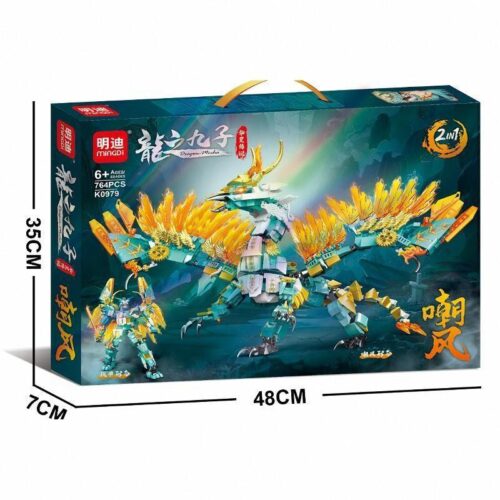 Hộp đồ chơi lắp ráp Mingdi K0979 Rồng Trào Phong, bộ xếp hình 2 trong 1 cho bé trai 6 tuổi.