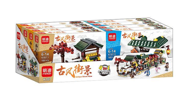 Bộ lắp ghép Phố cổ Trung Hoa Mingdi K107 hộp sản phẩm, đồ chơi lắp ráp Kiến trúc cổ Trung Hoa cho bé 6 tuổi, giá tốt.