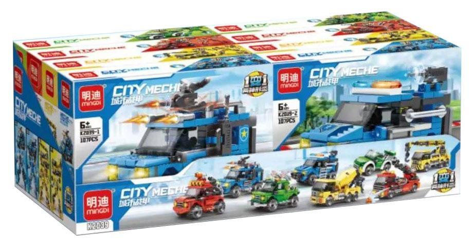 Bộ lắp ghép Mingdi K2039 Giáp Chiến Đấu Thành Phố 8 kiểu, đồ chơi lắp ráp cho bé trai 6 tuổi, giá tốt, phát triển tư duy sáng tạo.