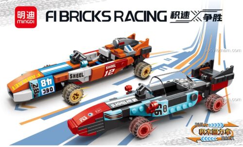 bộ xếp hình Mingdi 10079, bộ lắp ghép Leibao 0079, hai xe đua F1 đang chạy tốc độ, cho bé trai 6 tuổi, giá tốt
