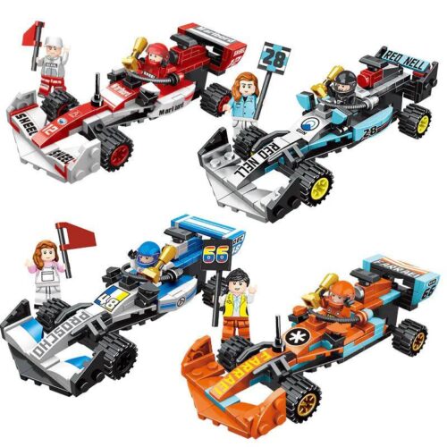 bộ lắp ghép Xe Đua F1, đồ chơi mô hình Xe Công Thức 1 Mingdi Leibao 10079, 4 xe đua F1 và minifigures, cho bé trai 6 tuổi, giá tốt