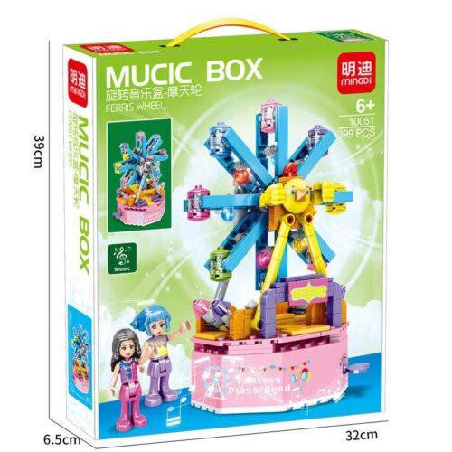 Hộp đồ chơi lắp ghép MinhDi 10051 Vòng quay âm nhạc với 2 minifigure, 399 mảnh, cho bé 6 tuổi trở lên
