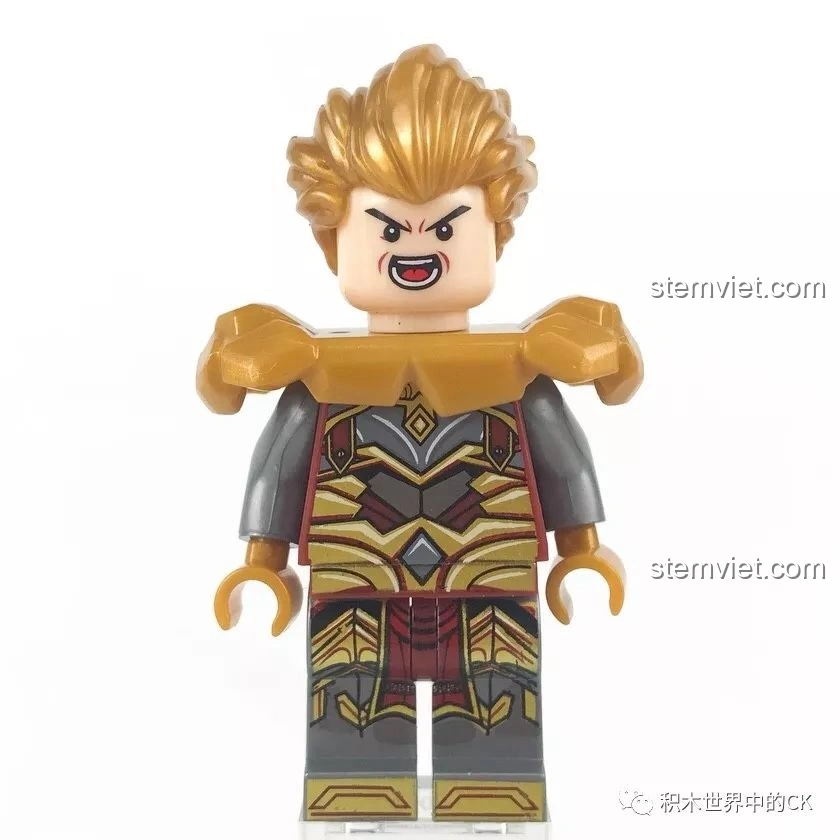 Mặt sau minifigure Arthur của bộ lắp ráp Mô hình Mecha Arthur SEMBO 11859, chi tiết in ấn rõ nét.