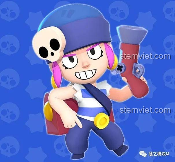 Mặt sau minifigure Bo JiSi 1701, bộ đồ chơi Minifigure Brawl Stars cho bé trai.