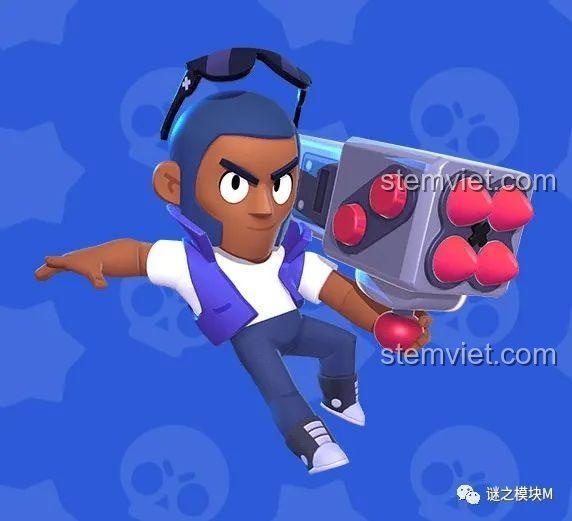 Minifigure Brock trong bộ đồ chơi lắp ráp Brawl Stars JiSi 1701, đồ chơi cho bé trai.