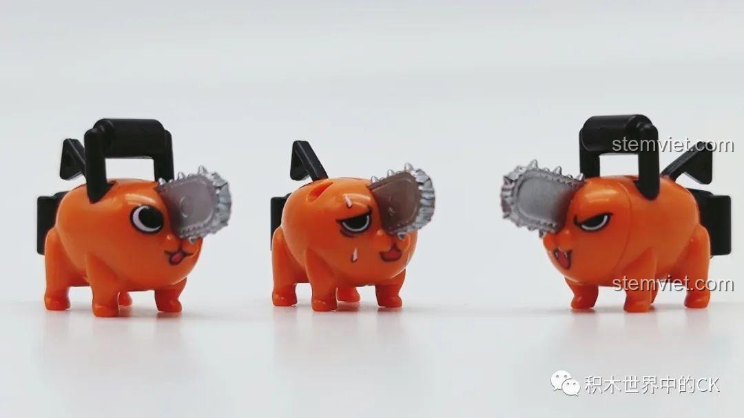 Minifigure Denji (XP-508) trong bộ KORUIT KT1067, phiên bản chiến đấu với vết máu trên mặt.