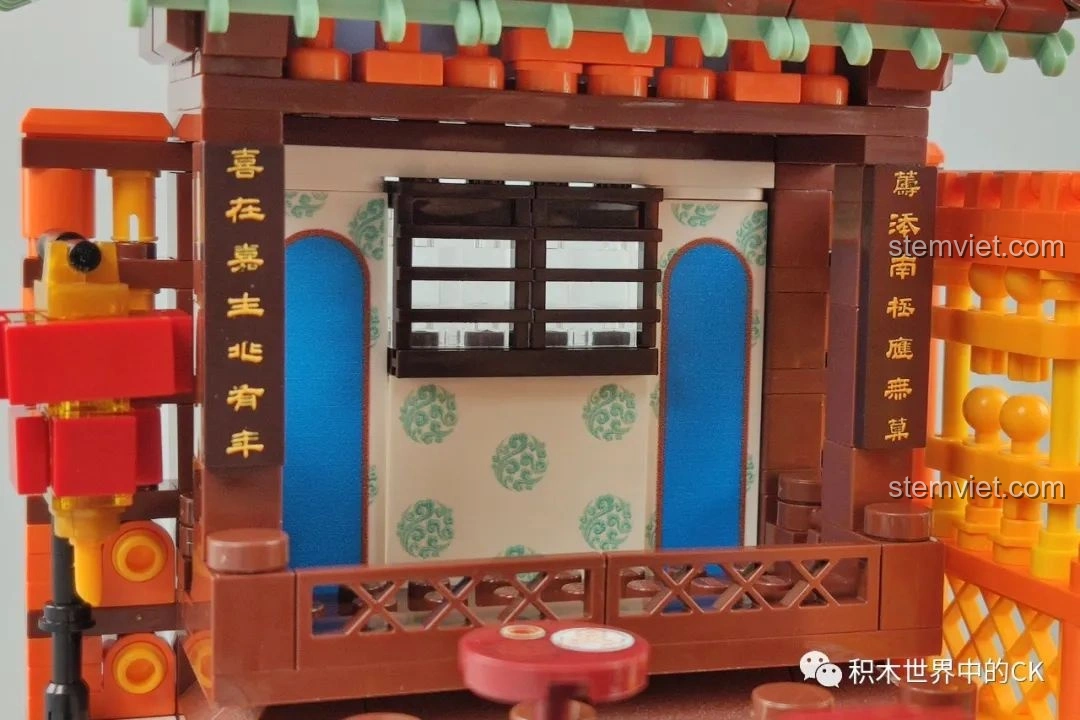 Cận cảnh minifigure hoàng tử và cung nữ của bộ Keeppley K10144, thể hiện sự đáng yêu, lãng mạn.