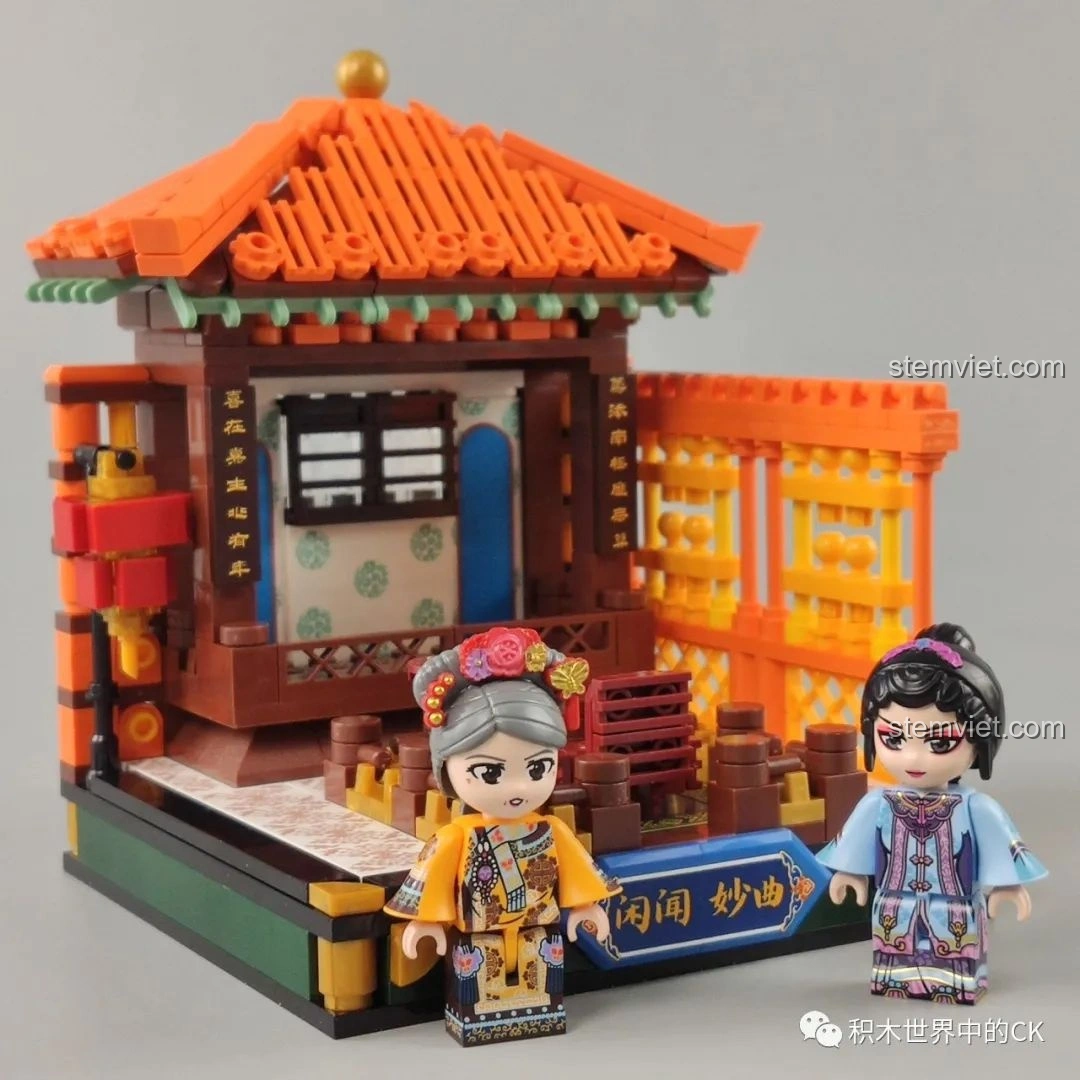 Minifigure nghệ sĩ biểu diễn với biểu cảm sắc sảo của bộ Keeppley K10146, thể hiện sự chuyên nghiệp.