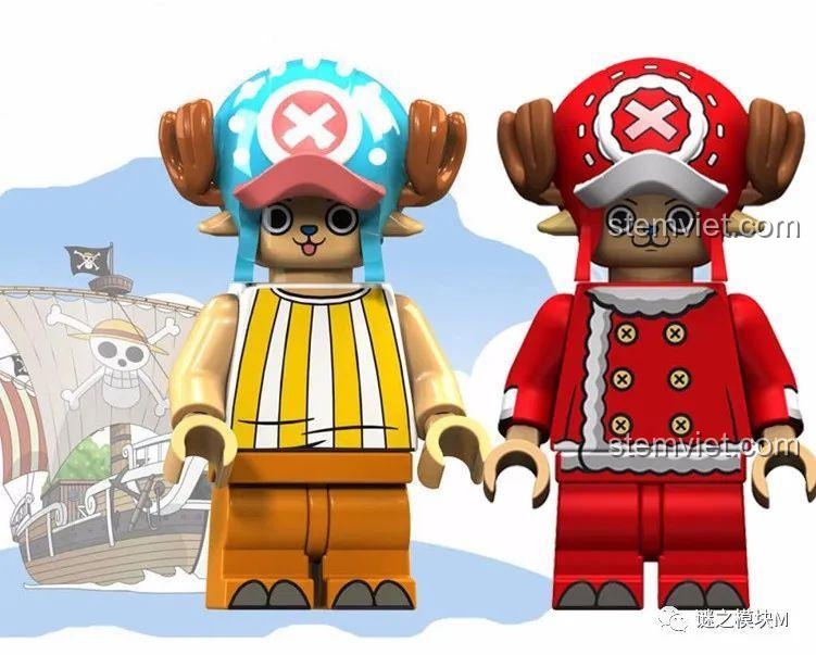 Hai phiên bản minifigure Tony Tony Chopper cực đáng yêu từ KORUIT, một bản thường và một bản Giáng sinh.