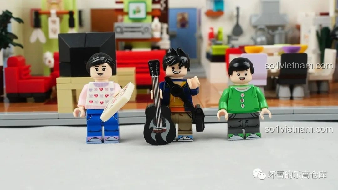 Minifigures Lưu Tinh và Hạ Vũ trong bộ lắp ghép Gia Hữu Nhi Nữ SEMBO, với các chi tiết in sắc nét và biểu cảm nhân vật.