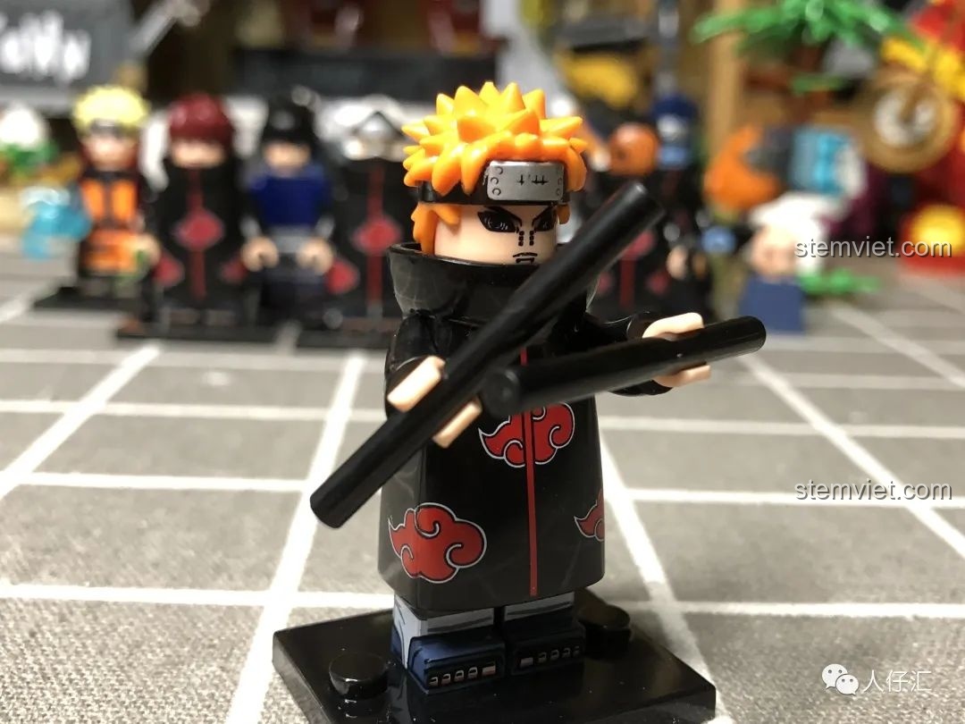 Mặt sau của kiểu tóc minifigure Konan WM2090, cho thấy chi tiết tạo hình.