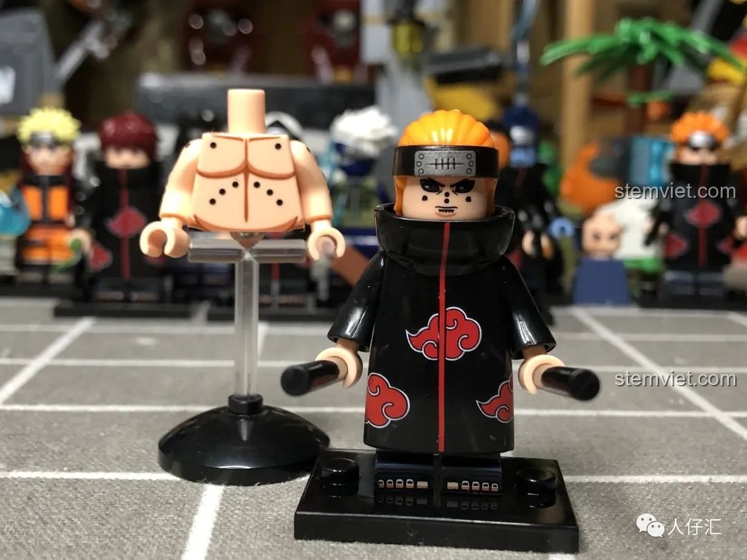 Kiểu tóc mới được tạo hình cho minifigure Pain Gakido WM2088, màu sắc phù hợp với nhân vật gốc.