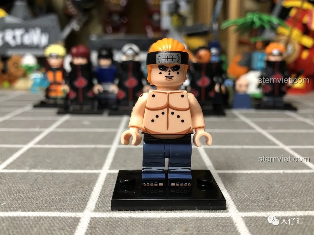 Mặt sau của kiểu tóc minifigure Pain Gakido WM2088, cho thấy chi tiết tạo hình.
