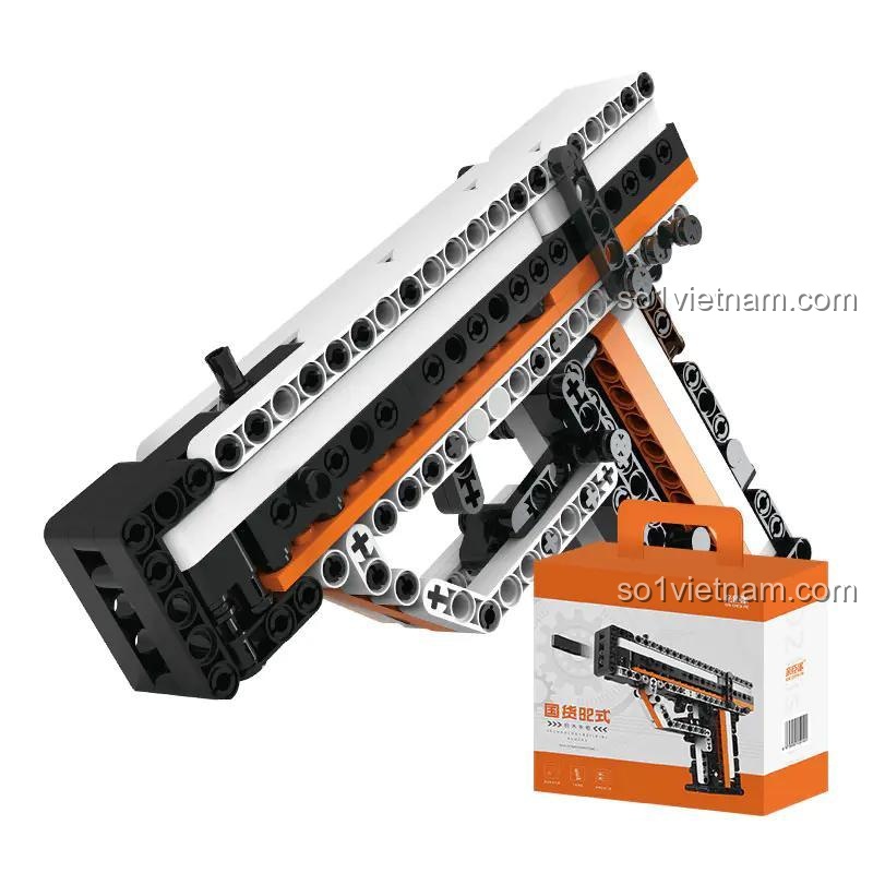 Mô hình súng lục QSZ 92 màu cam và hộp sản phẩm