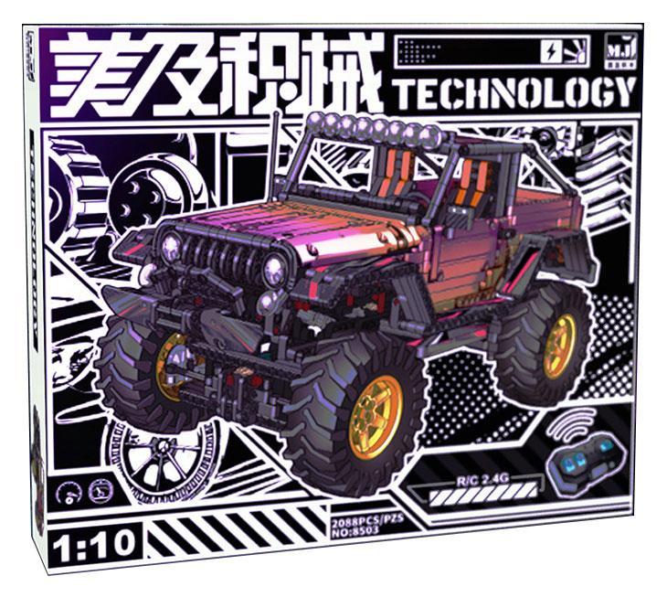 Hộp đồ chơi lắp ráp xe Jeep Wrangler RC MJ 8503 tỉ lệ 1:10. Món quà hấp dẫn cho bé trai 12 tuổi.