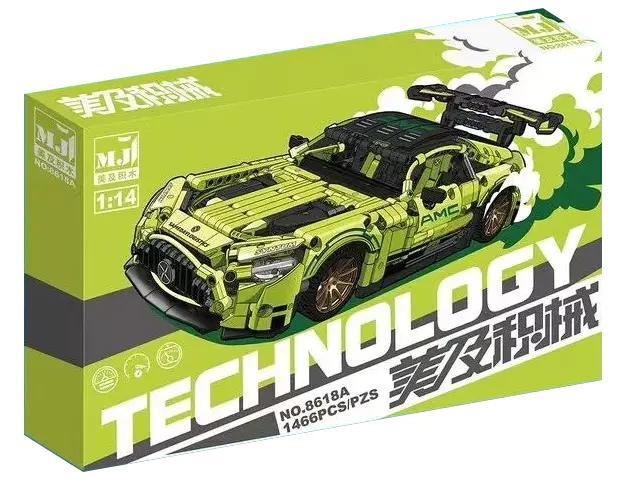 Hộp đồ chơi mô hình MJ 8618A Siêu xe Mercedes AMG GT R Quỷ Xanh 1466 mảnh, món quà giá rẻ cho con trai 12 tuổi.
