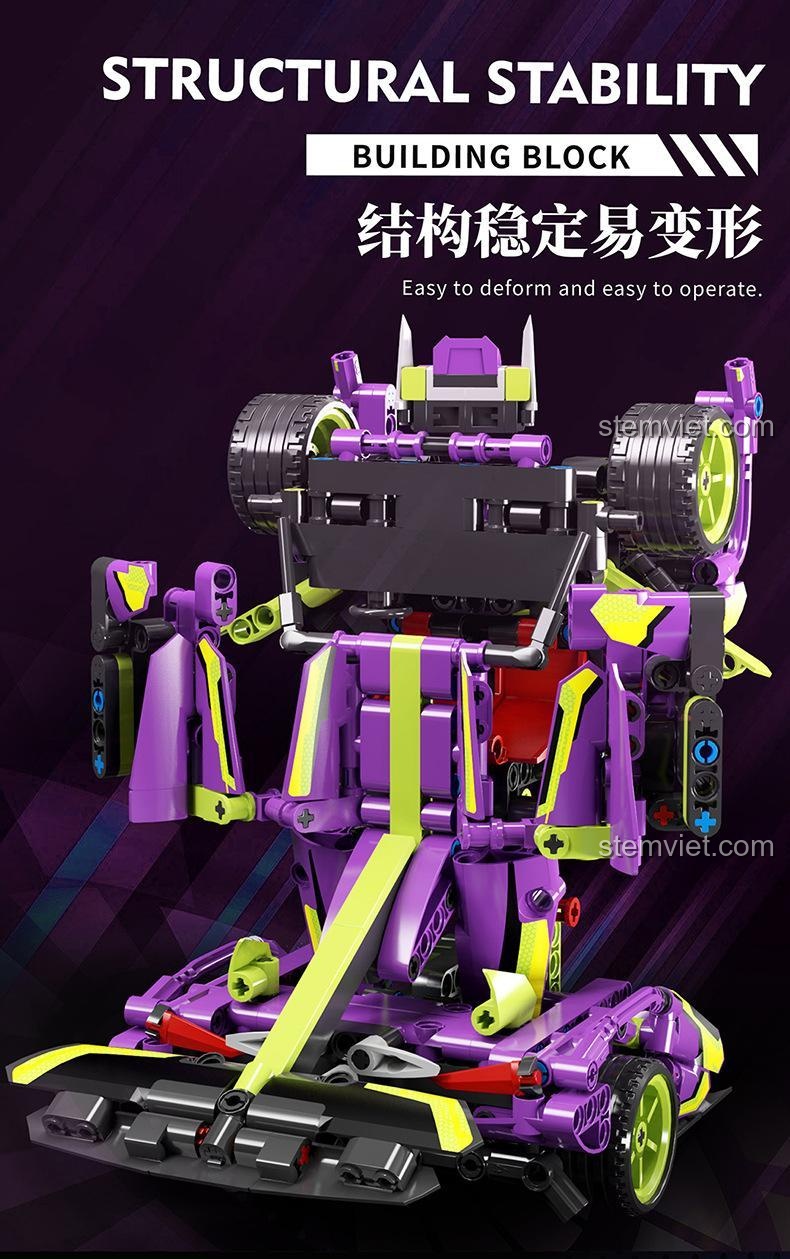 Robot MJ 8702 Xe Thể Thao Biến Hình Apollo với cấu trúc ổn định, dễ dàng biến hình và thao tác, đồ chơi bền bỉ