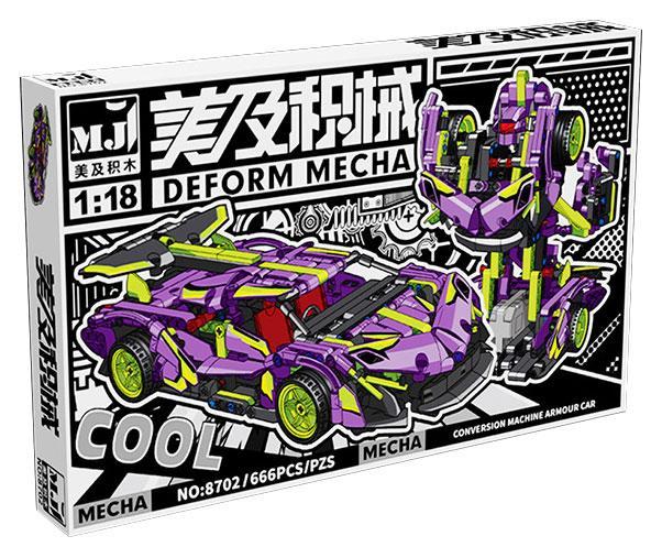 Hộp bộ lắp ráp MJ 8702 Xe Thể Thao Biến Hình Apollo 666 mảnh ghép, đồ chơi mô hình robot xe hơi cho bé trai 12 tuổi, giá tốt