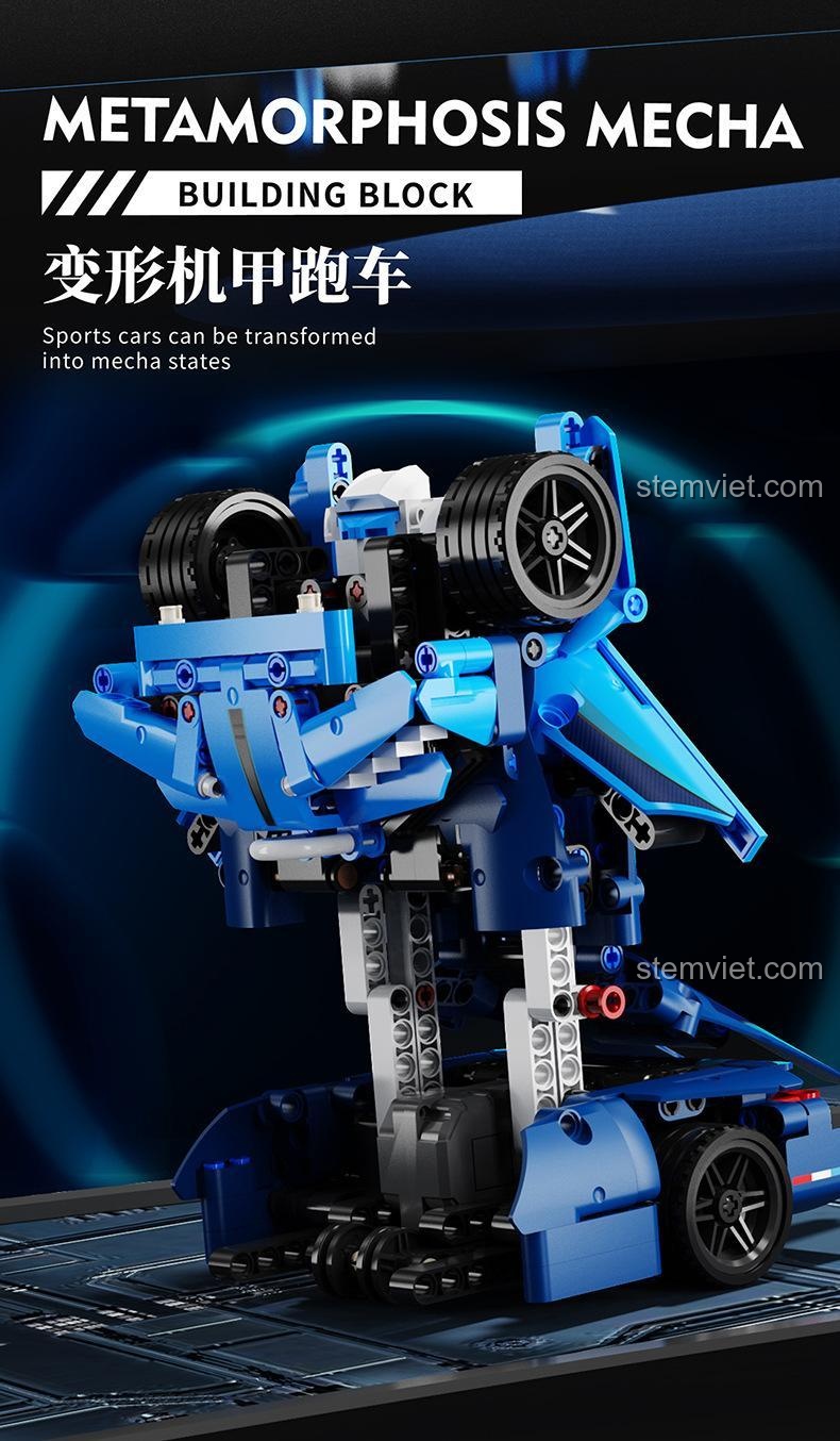 MJ Bricks 8701 Bugatti Biến Hình, mô hình có khả năng biến hình linh hoạt, đồ chơi lắp ráp cho bé trai 12 tuổi.