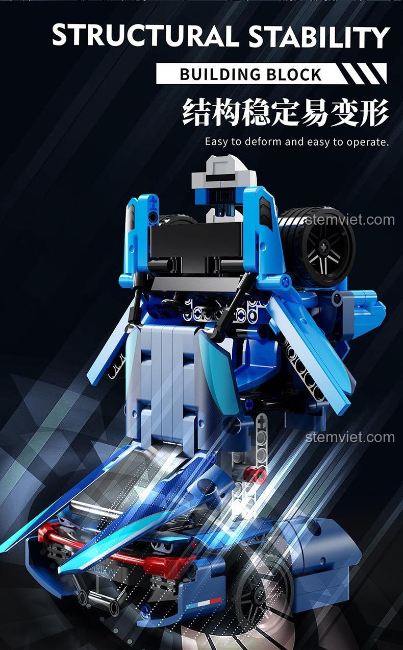 Bugatti Biến Hình MJ8701, cấu trúc ổn định dễ biến hình, đồ chơi giáo dục phát triển tư duy.