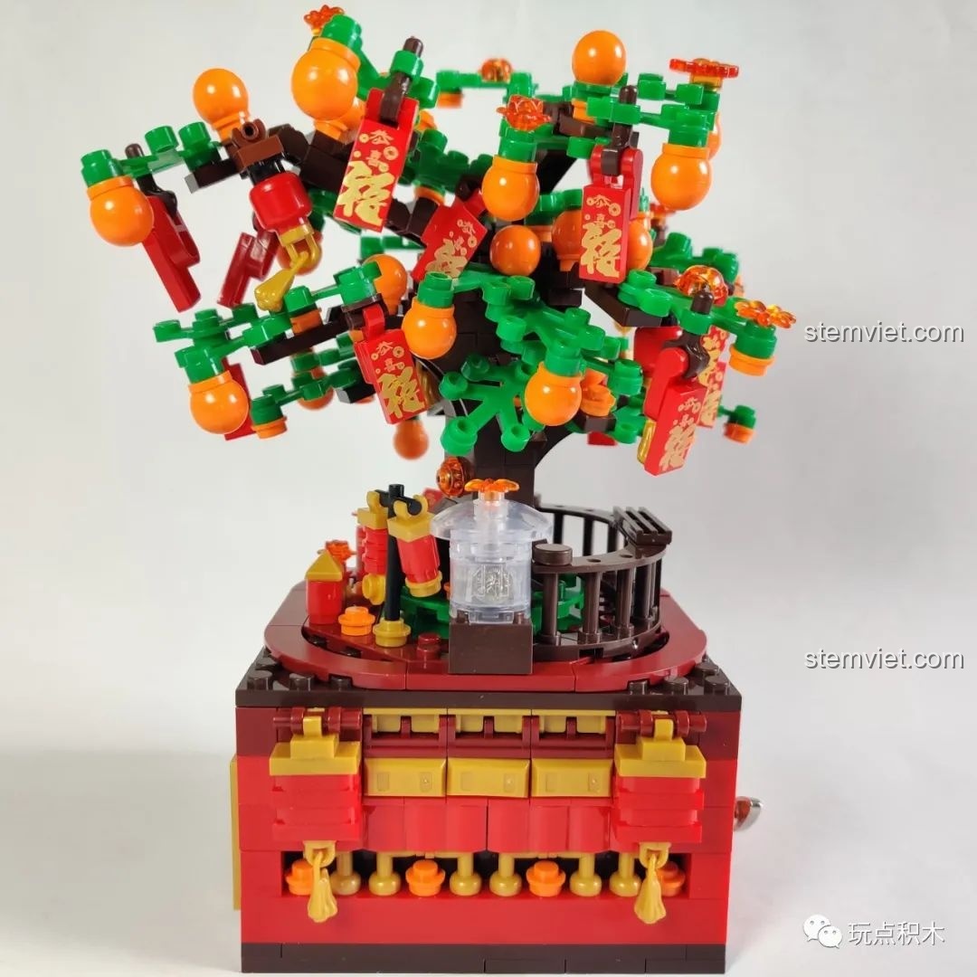 Mô hình cây phát tài hoàn chỉnh, nhìn từ phía trước.