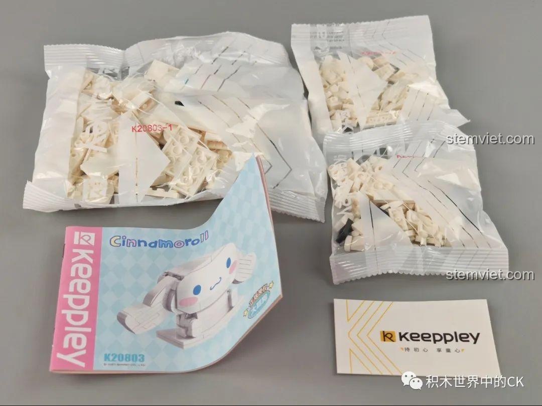 Mô hình Cinnamoroll K20803 hoàn chỉnh, chú chó trắng đáng yêu với đôi má hồng và đôi tai dài.