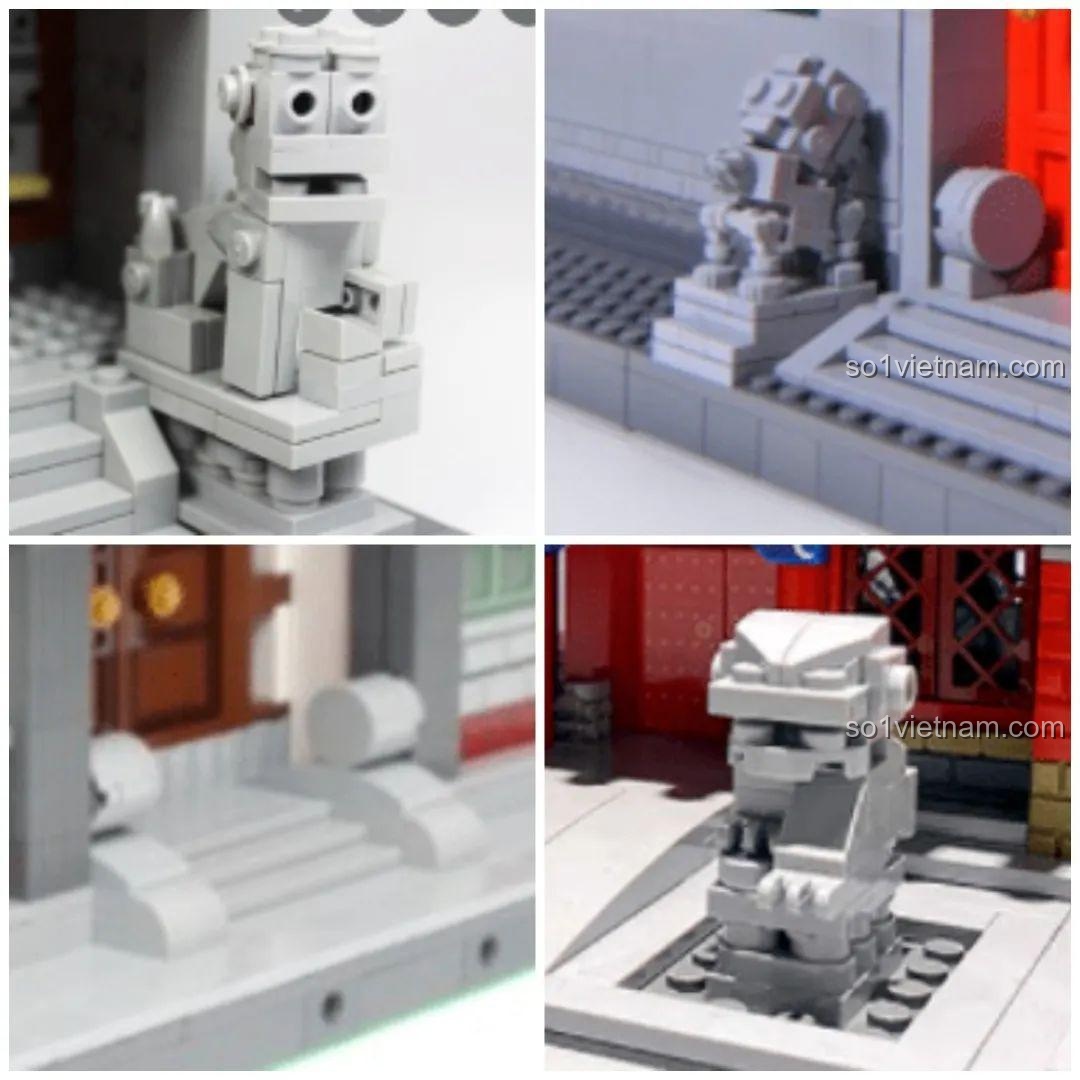 Cận cảnh mái ngói Cổng trường Trung học Chiêu Tấn về đêm