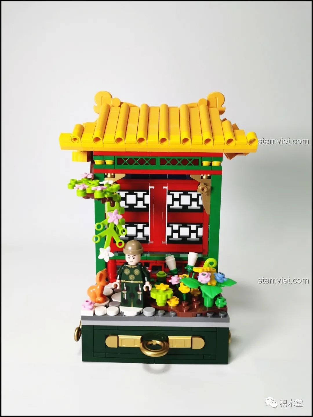 Mô hình hoàn chỉnh của bộ lắp ghép Wekki 506002 Vườn Thượng Uyển Bốn Mùa: Cảnh Xuân - Quan Gia Lập Kỳ