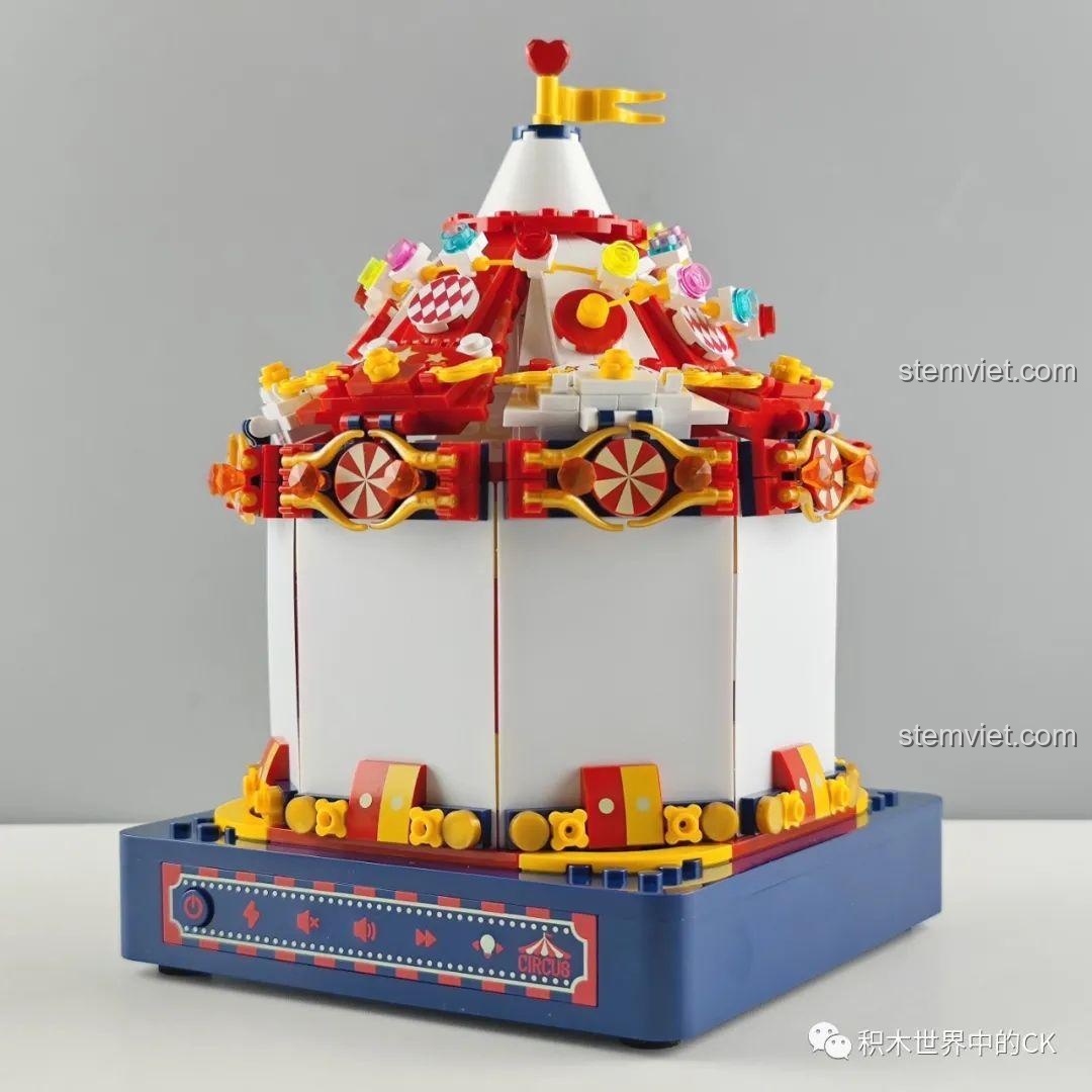 Toàn cảnh mô hình Hộp nhạc thông minh Công viên giải trí ánh sao JAKI JK1366 đã hoàn thiện, sẵn sàng để trưng bày. Cảm nhận JAKI JK1366 Mô hình hộp nhạc tinh tú.