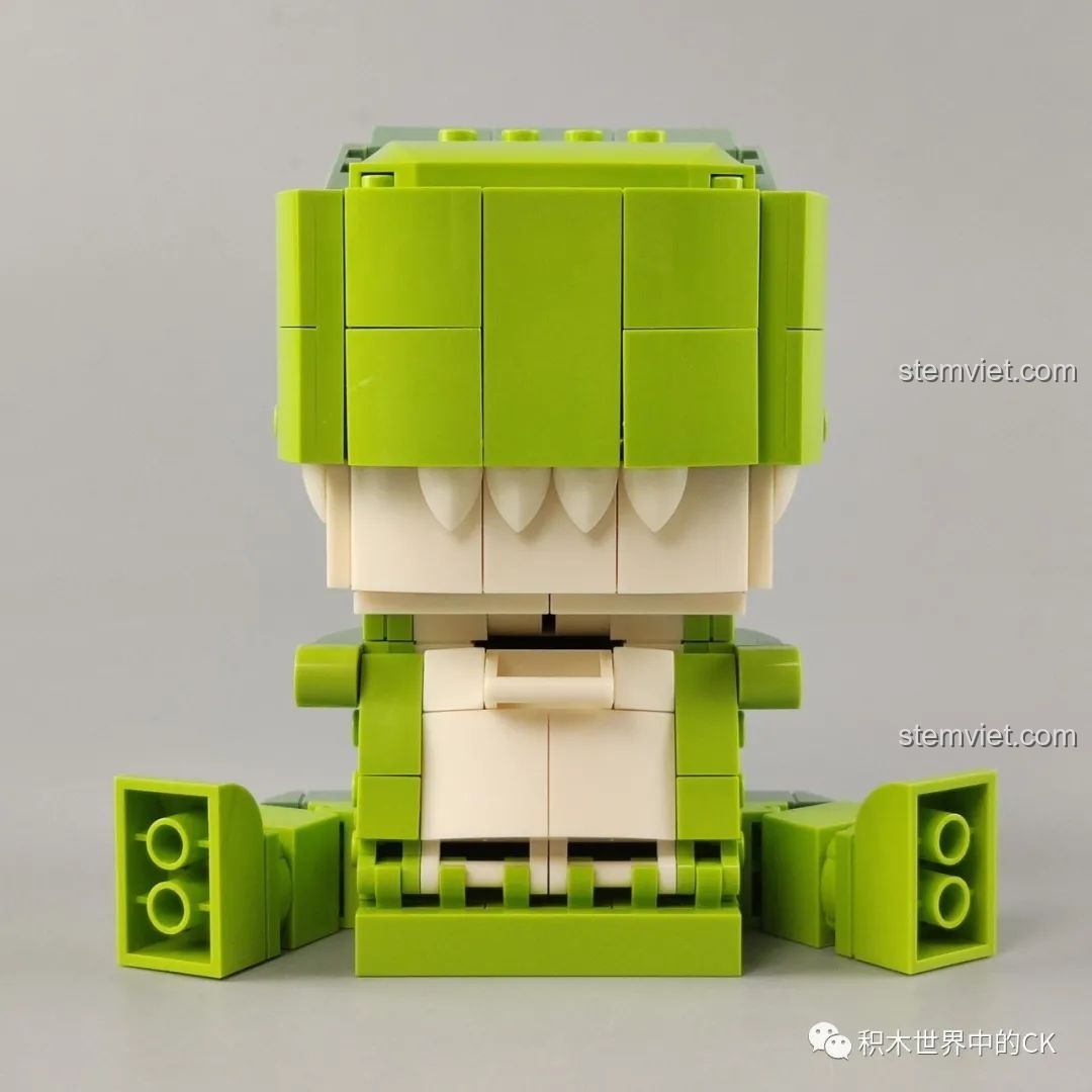 Mô hình lắp ráp khủng long bạo chúa tham ăn JAKI Fun Desk đã hoàn thành, góc sau