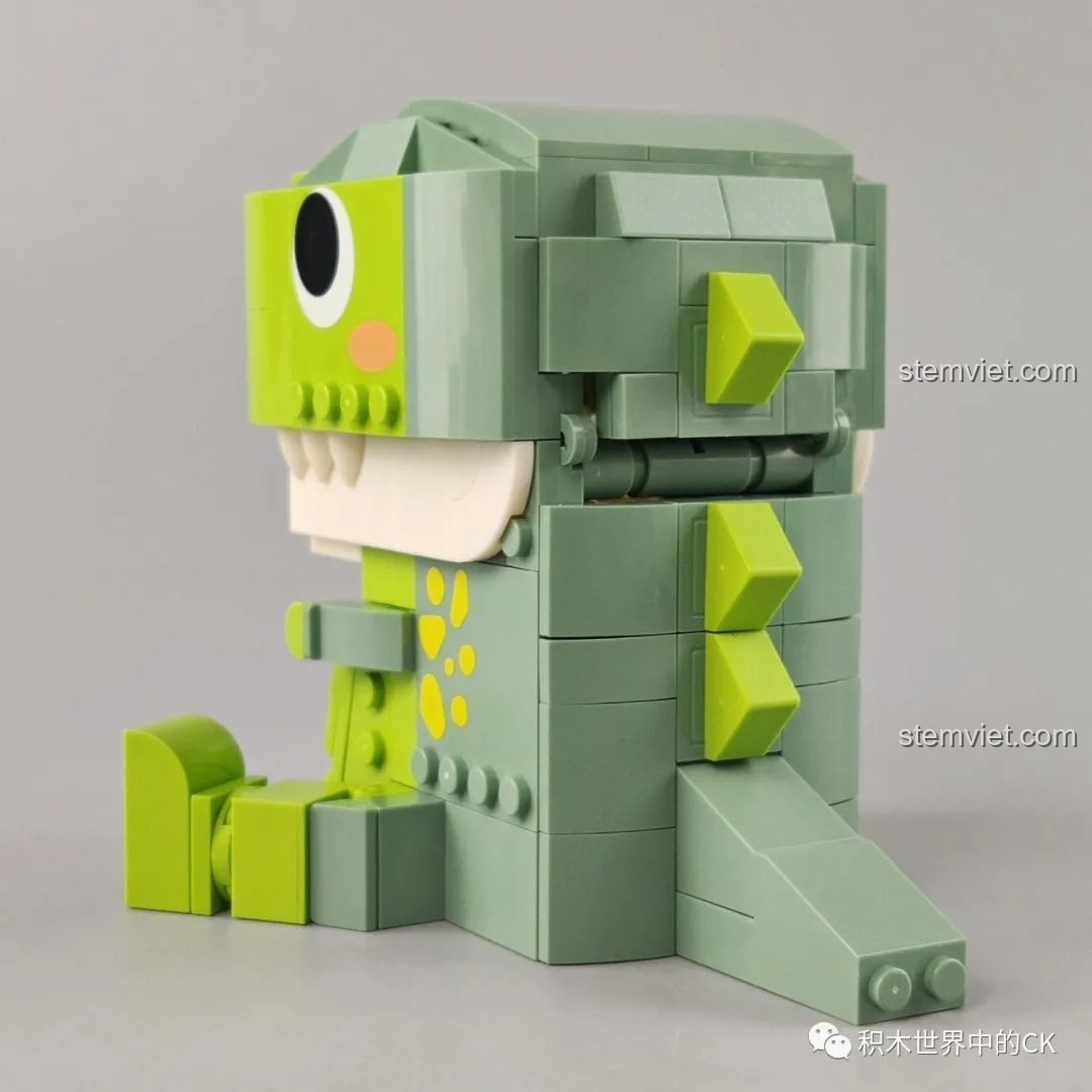 Mô hình lắp ráp khủng long bạo chúa tham ăn JAKI Fun Desk đã hoàn thành, góc nghiêng trái