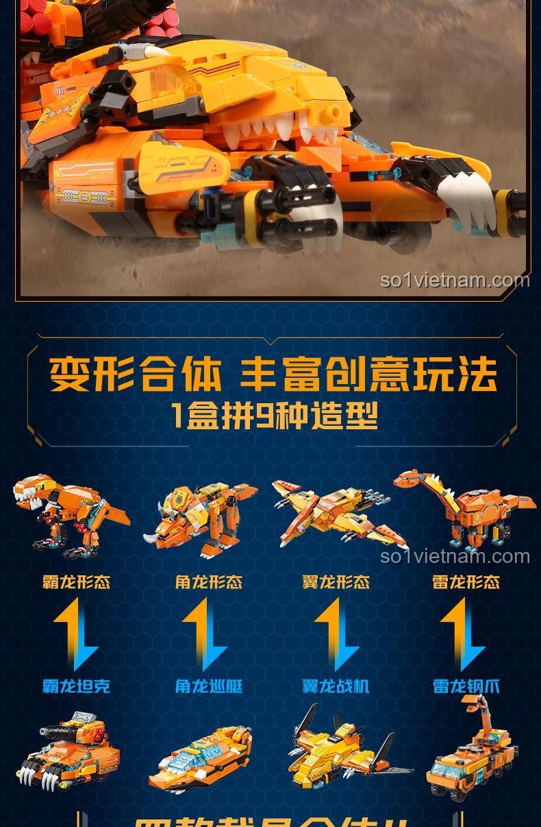 Mô hình khủng long từ bộ lắp ráp Qman 41311, đồ chơi giáo dục cho bé 6 tuổi