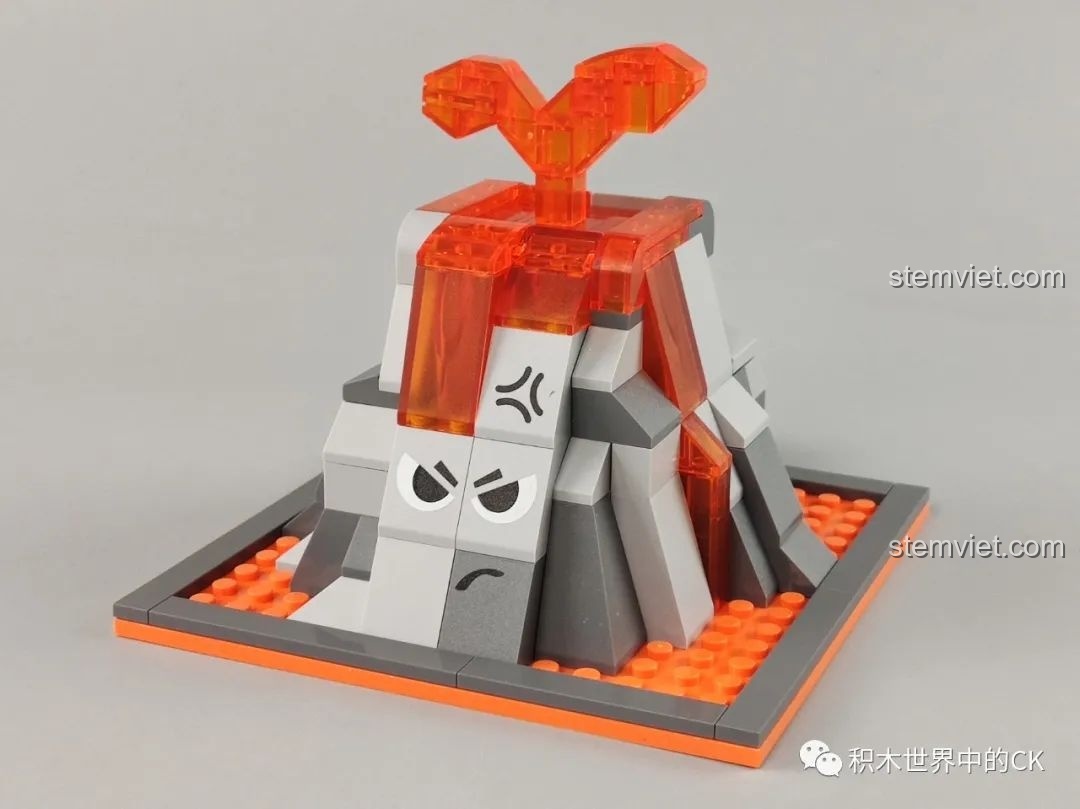 Mô hình lắp ráp núi lửa nóng tính JAKI Fun Desk đã hoàn thành, góc chính diện