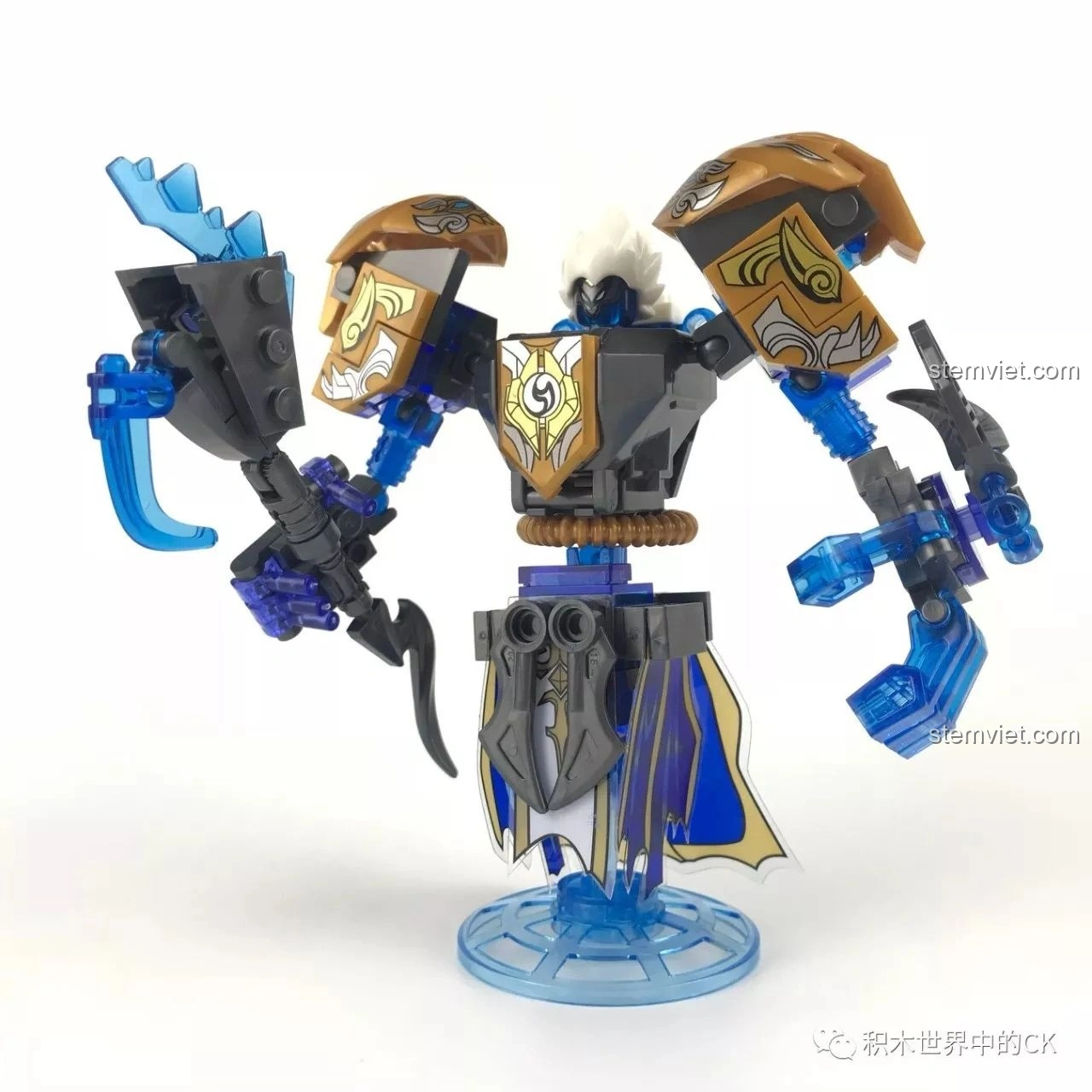 Mô hình Mecha Chung Quỳ SEMBO 11858 hoàn chỉnh, nhìn từ phía trước, thiết kế mạnh mẽ.