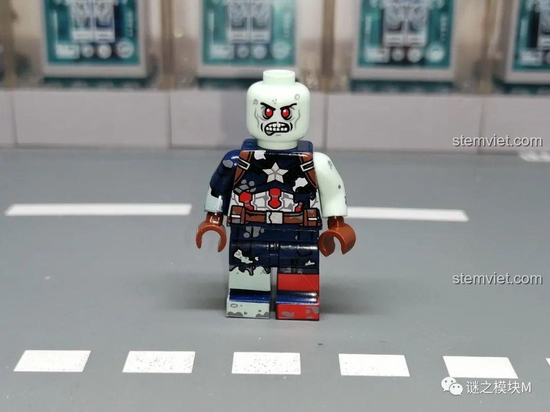 Mô hình mini Zombie Captain America KF6145 của Kopf, với hiệu ứng zombie.