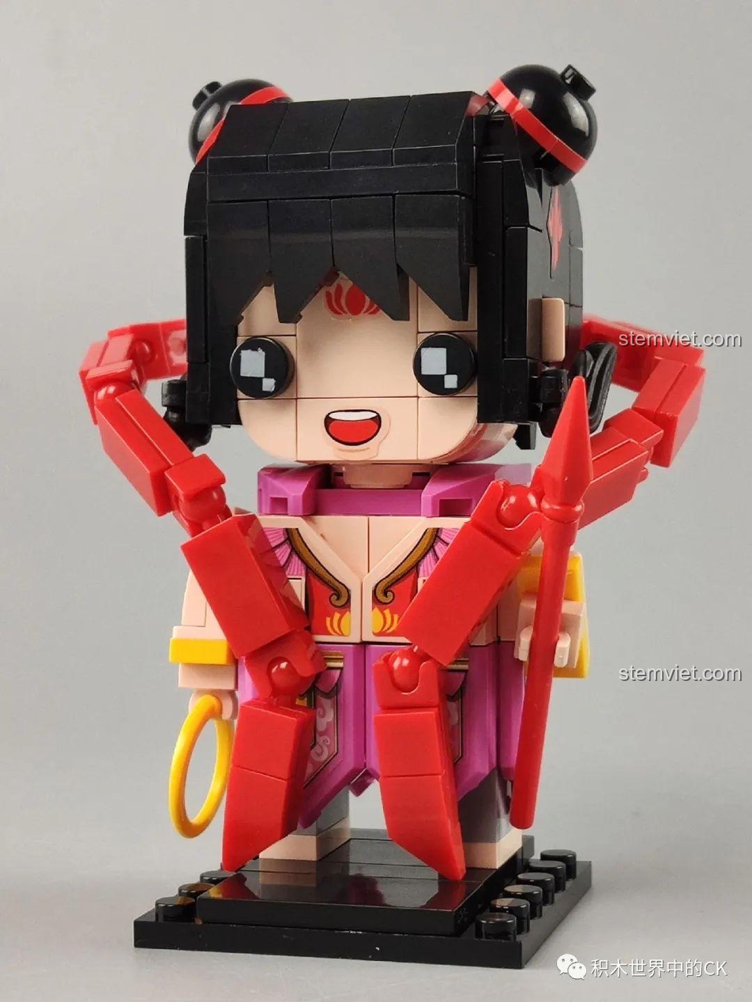 Mô hình lắp ráp Na Tra (Nezha) hoàn chỉnh từ Zhegao QL2300, với vòng Càn Khôn và Hỗn Thiên Lăng.