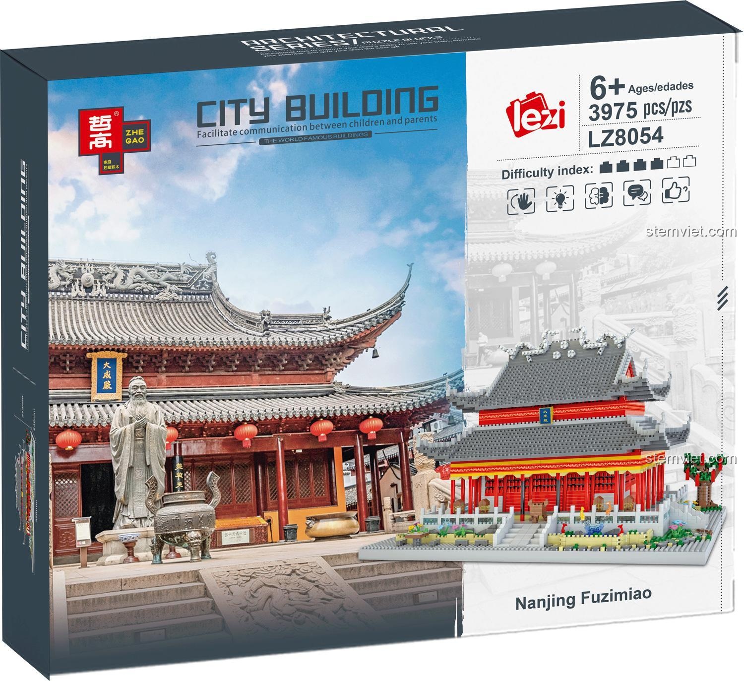 Mô hình Nanjing Fuzimiao từ bộ lắp ghép Zhe Gao LZ8054