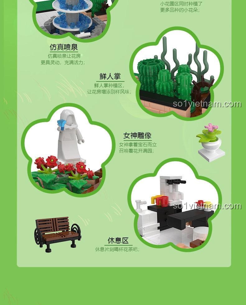 Chậu cây trong mô hình nhà kính hoa lan ZHEGAO 00419