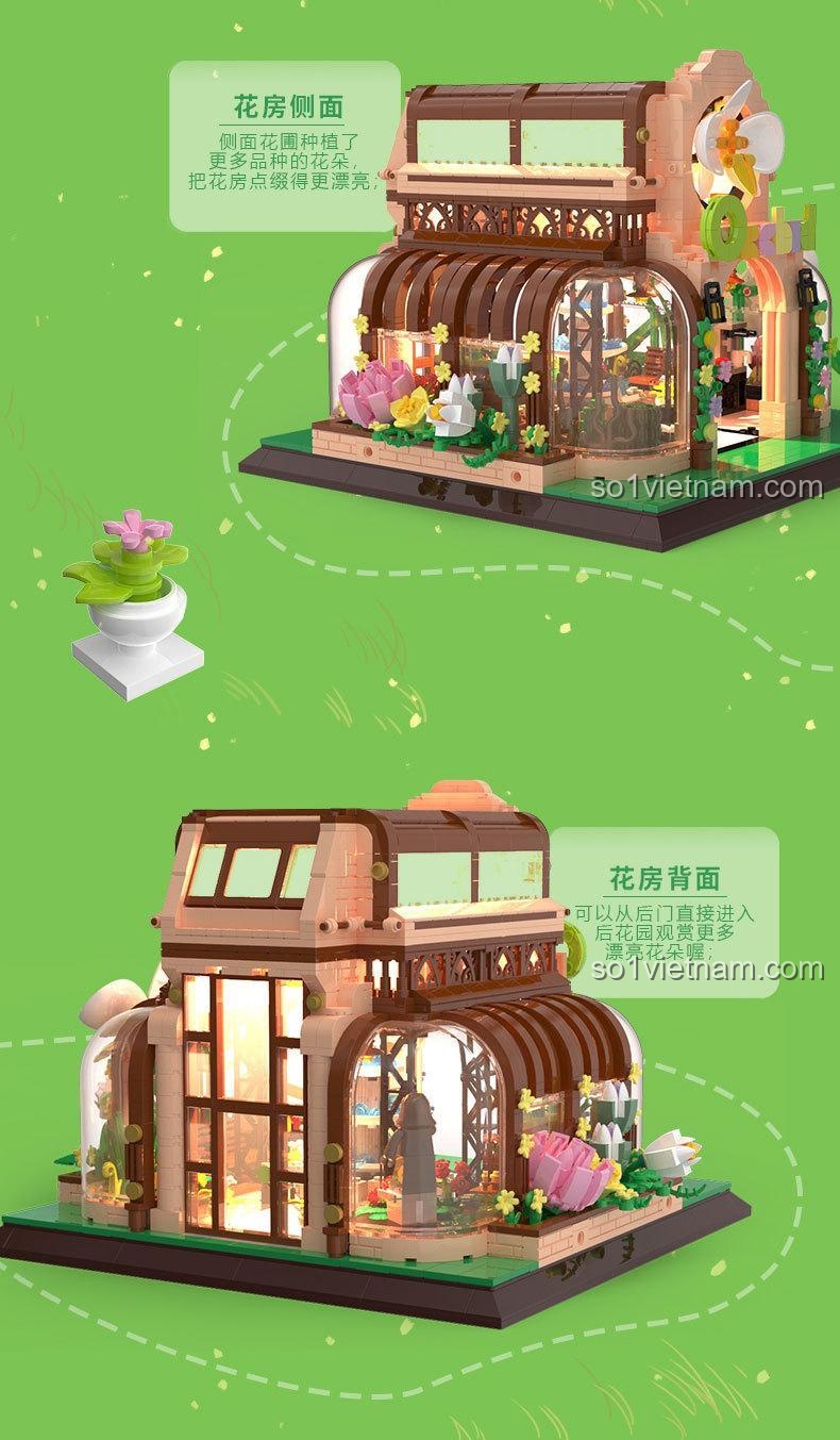 Hoa lan trong mô hình nhà kính hoa lan ZHEGAO 00419