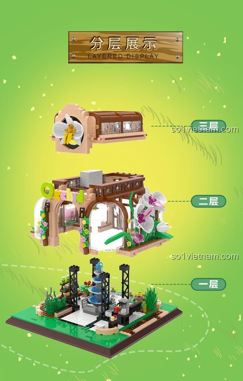 Chậu cây thứ hai trong mô hình nhà kính hoa lan ZHEGAO 00419