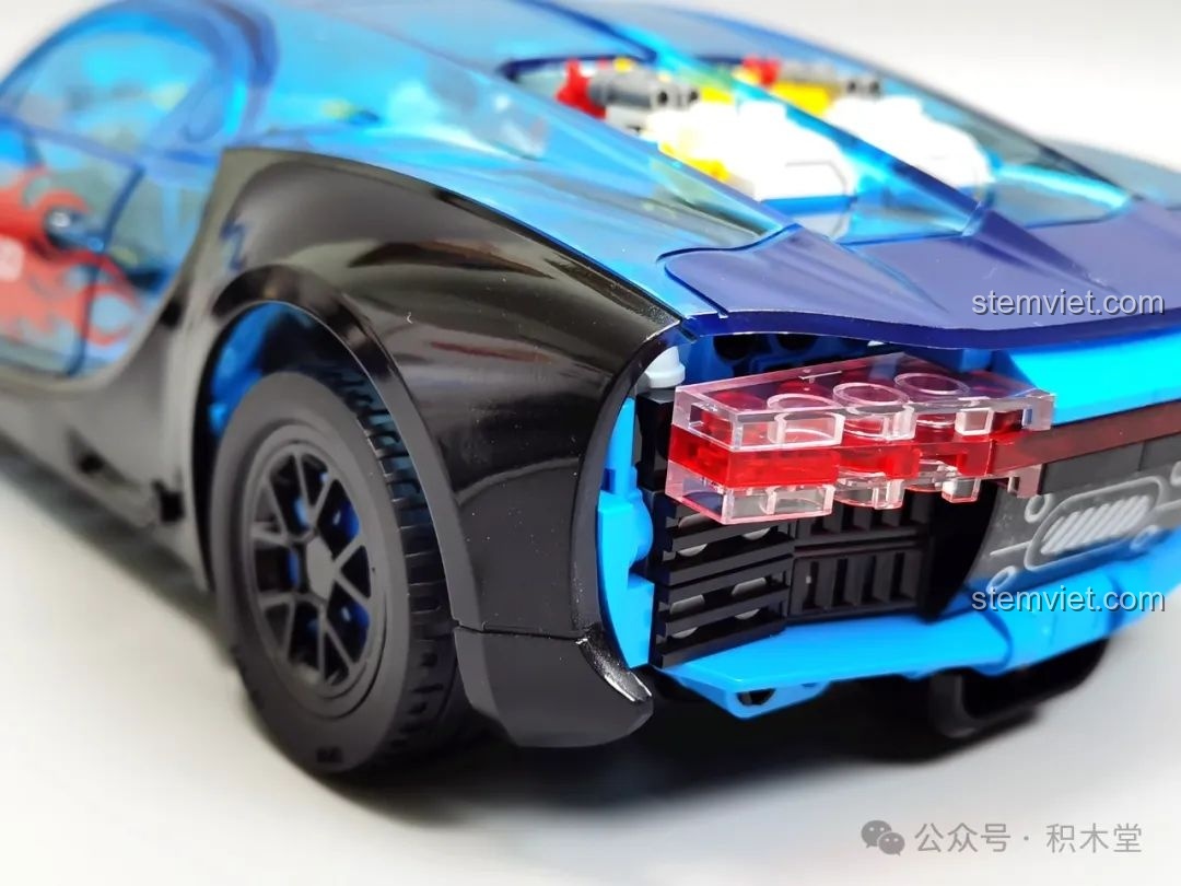 Ảnh 38 của bộ lắp ráp JAKI JK8808 Siêu Xe Khái Niệm Phantom, động cơ lộ thiên. Đây là một bộ đồ chơi Mô hình siêu xe JK 8808 đáng tiền.